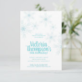 JEDES ALTER gefrorener WINTER WONDERLAND Geburtsta Einladung (Stehend Vorderseite)