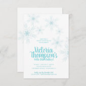 JEDES ALTER gefrorener WINTER WONDERLAND Geburtsta Einladung (Vorne/Hinten)