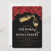 JEDES ALTER - Glitzer aus Weinglas Geburtstag Einl Einladung (Vorderseite)