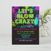 JEDES ALTER - Glow Party Einladung zum Geburtstag (Stehend Vorderseite)