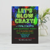 JEDES ALTER - Glow Party Einladung zum Geburtstag (Stehend Vorderseite)