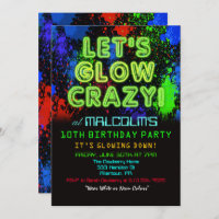 JEDES ALTER - Glow Party Einladung zum Geburtstag