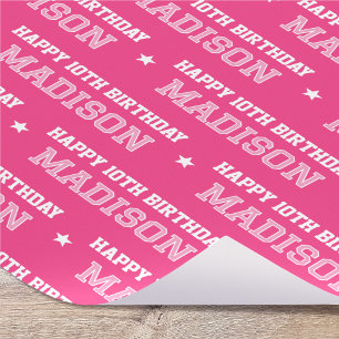 Jedes Alter glücklichen Geburtstag Retro Custom Ro Geschenkpapier