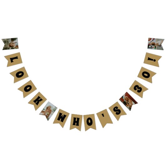 JEDES ALTER Gold Custom Foto Birthday Bunting Flag Wimpelkette (Alle)