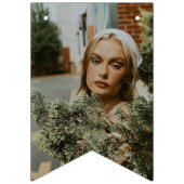 JEDES ALTER Gold Custom Foto Birthday Bunting Flag Wimpelkette (Erste Fahne)