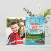 JEDES ALTER - Gone Fishing Birthday Einladung (Stehend Vorderseite)