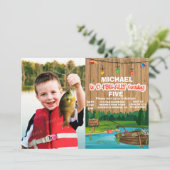 JEDES ALTER - Gone Fishing Birthday Einladung (Stehend Vorderseite)