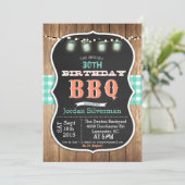 JEDES ALTER - GRILLEN Barbecue Chalk zum Geburtsta Einladung (Stehend Vorderseite)