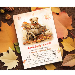 JEDES ALTER Herbst Herbst Teddy Bären Geburtstag E Einladung