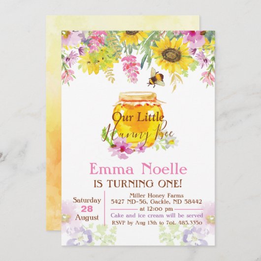 JEDES ALTER - Honigkuchen zum Geburtstag Einladung (Vorne/Hinten)