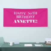 Jedes Alter Hot Pink Custom Happy Birthday Banner (Messe)