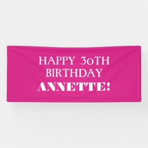 Jedes Alter Hot Pink Custom Happy Birthday Banner