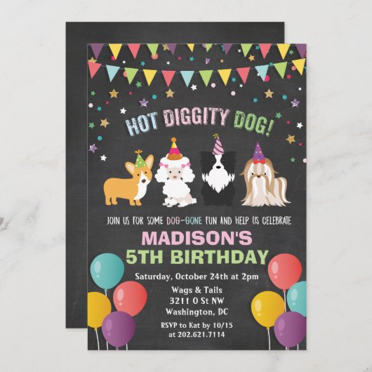 JEDES ALTER - Hundebüt Welpe Einladung (Vorne/Hinten)