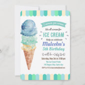 JEDES ALTER - Ice Cream Boy Geburtstag Einladung (Vorderseite)