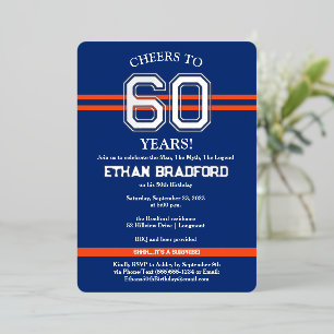 JEDES ALTER - JEDE FARBE Sport schauen Geburtstags Folieneinladung