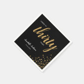 Jedes Alter jubeln 30 Black Gold Confetti Geburtst Serviette (Ecke)