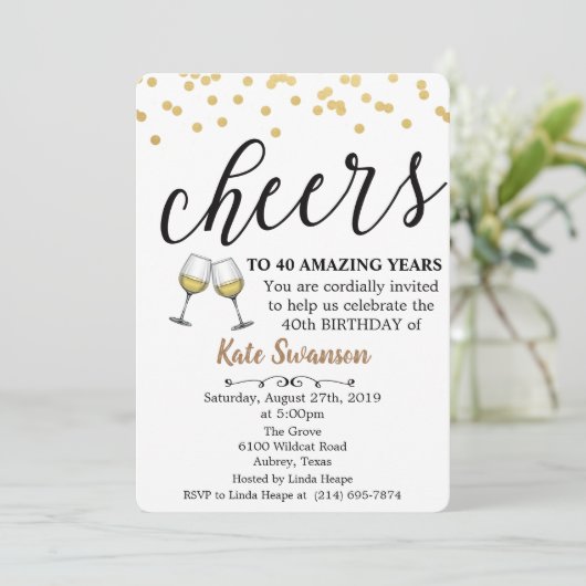 JEDES ALTER - Käsewein - Einladung zum Geburtstag (Stehend Vorderseite)