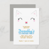 JEDES ALTER Kätzchen KATZGEBURTSTAGS BLAUE Einladung (Vorne/Hinten)