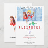 Jedes Alter Kinder zwischen Dragon mittelalterlich Einladung (Vorne/Hinten)