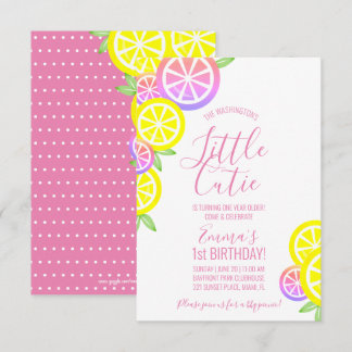 JEDES ALTER Limonade BIRTHDAY PARTY rosa Einladung