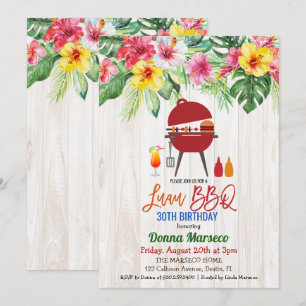 JEDES ALTER - Luau GRILLEN Tropical Birthday Einla Einladung
