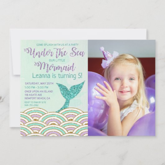 JEDES ALTER - Meerjungfrau im Rahmen der Seeeinlad Einladung (Vorderseite)