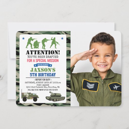 JEDES ALTER - Militärische Einladung zum Geburtsta (Vorderseite)