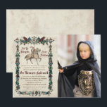 JEDES ALTER - Mittelalterliche Renaissance Geburts Einladung<br><div class="desc">Mittelalterliche Renaissance Mittelalter Dunkles Zeitalter Turnier Jousting Ritterdragons Vintag Geburtstag Foto Einladung</div>