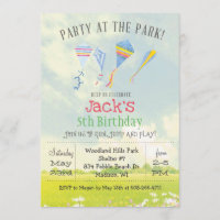 JEDES ALTER Party im Park Kite Birthday Einladung