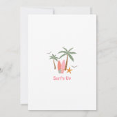 JEDES ALTER Pink Surf's Up Invite Surfing Geburtst Einladung (Rückseite)