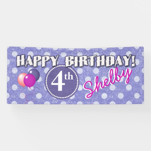 Jedes Alter Polka Dot Geburtstag 1 Banner (Horizontal)