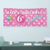 Jedes Alter Polka Dot Geburtstag 2 Banner (Messe)