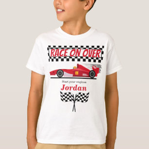 Jedes Alter Red Formula Car Race am Geburtstag T-Shirt