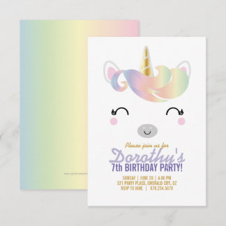 JEDES ALTER Regenbogen UNICORN BIRTHDAY Party Einladung