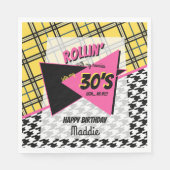 JEDES ALTER Retro 90er kariert & Hahnentrittmuster Serviette (Vorderseite)