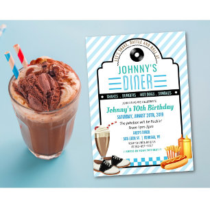 JEDES ALTER - Retro Diner zum Geburtstag der 1950e Einladung