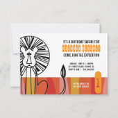 JEDES ALTER Retro Löwe SAFARI BIRTHDAY Party Einladung (Vorderseite)