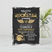 JEDES ALTER - Rockstar Drum Set Geburtstag Einladu Einladung (Stehend Vorderseite)