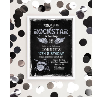 JEDES ALTER - Rockstar Drum Set Geburtstag Einladu Einladung