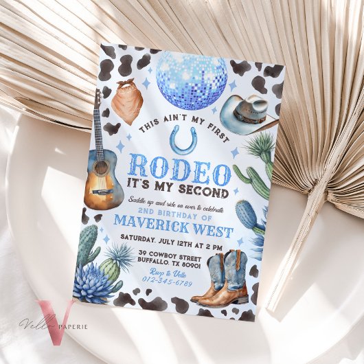 JEDES ALTER RODEO Cowboy Blue Black Birthday Einladung
