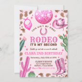JEDES ALTER RODEO Cowgirl Pink Birthday Einladung (Vorderseite)