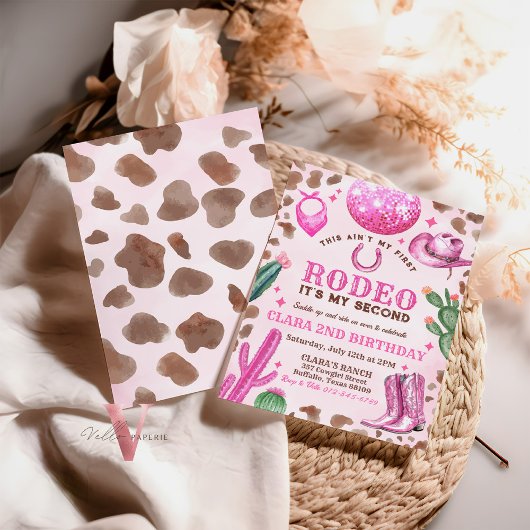 JEDES ALTER RODEO Cowgirl Pink Birthday Einladung