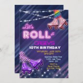 JEDES ALTER - Roller Skate Einladung zum Geburtsta (Vorne/Hinten)