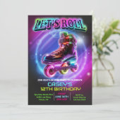 JEDES ALTER - Roller Skate Einladung zum Geburtsta (Stehend Vorderseite)