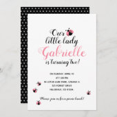 JEDES ALTER rosa Ladybug BIRTHDAY PARTY picknick Einladung (Vorne/Hinten)