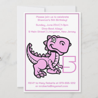 Jedes Alter rosa T Rex Dinosaurier Geburtstag Einladung