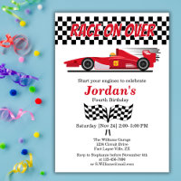 Jedes Alter Rotes Auto Rennen Geburtstag auf über