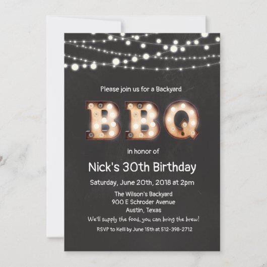 JEDES ALTER - Rustikale GRILLEN Einladung zum Gebu (Vorderseite)