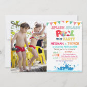 JEDES ALTER - Splish Splash Dual Pool Party Einlad Einladung (Vorderseite)
