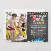JEDES ALTER - Splish Splash Dual Pool Party Einlad Einladung (Vorderseite)